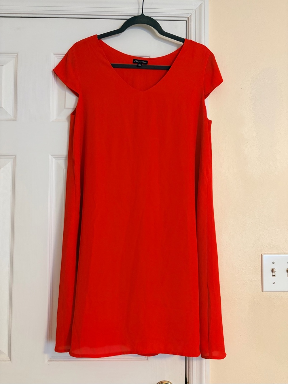 Shinestar Red V-Neck A-Line Dress